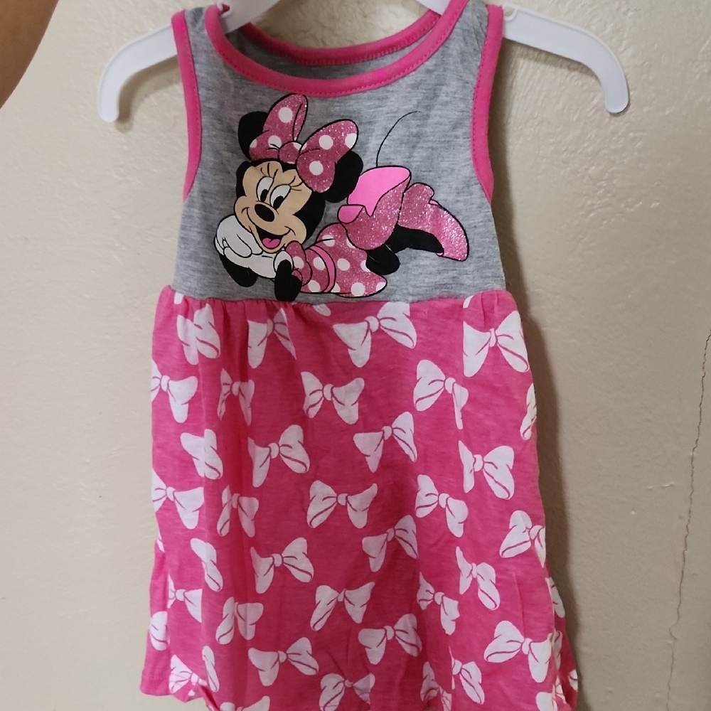 Disney Minnie Mouse Pink and Gray Tank Top